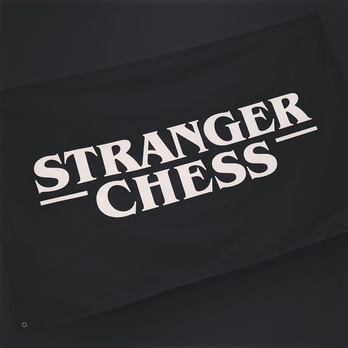 StrangerChess — a flag with the logo on it